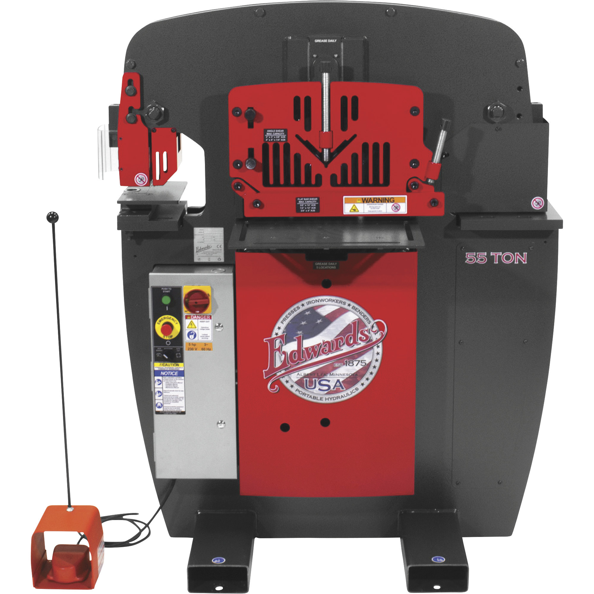 Edwards JAWS 55-Ton Ironworker with Accessory Pack, 3-Phase, 230 Volt, Model# IW55-3P230-AC500